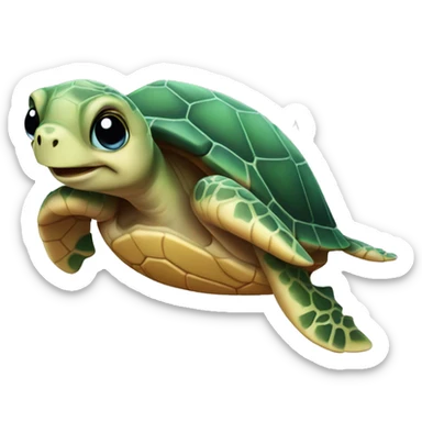 Sea Turtle with a pink bow sticker