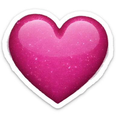 Deep pink glittery heart sticker