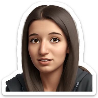 realistic portrait of girl sticker