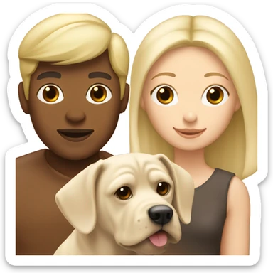Blonde woman and blonde man with white dachshund and chocolate shar pei  sticker