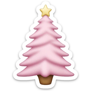 pastel pink christmas tree sticker