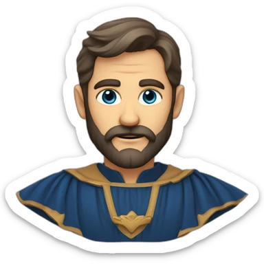 Chauve barbe légère yeux bleu sticker