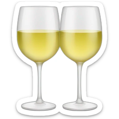 toasting of two white wine glasses sticker