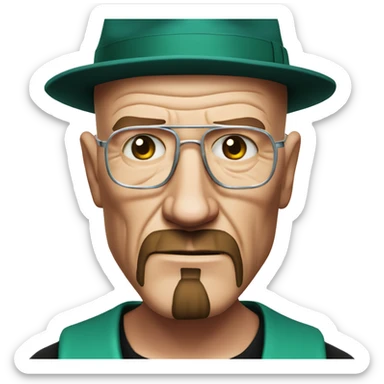 heisenberg from breaking bad with a shiesty on his head sticker
