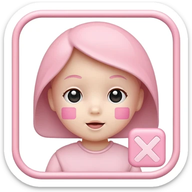 square baby pink check mark sticker