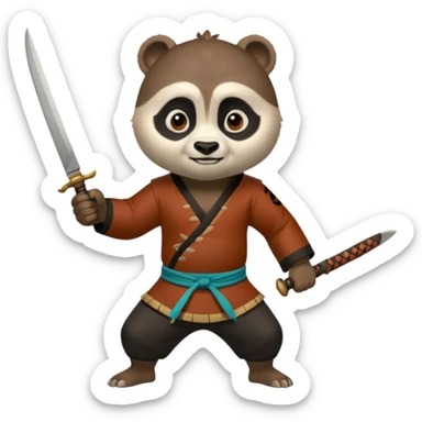 Kai from kung fu panda knife emoji sticker
