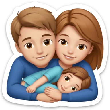 Boy and girl together close relationship cute Laying down hugging sticker