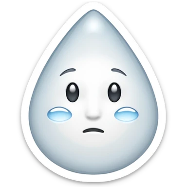 Big White tear drop sticker