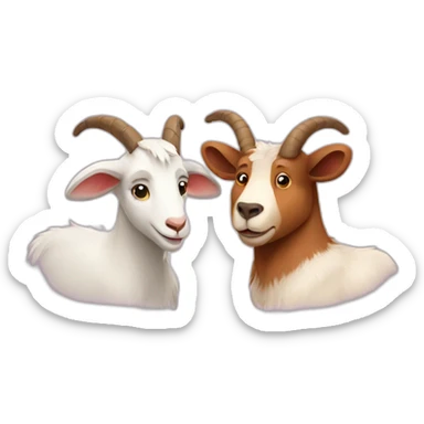a goat and and a bear in love sticker