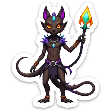 Gothic badass cool complex exotic colorful aesthetic-scenery-Fakémon-creature (full body) sticker