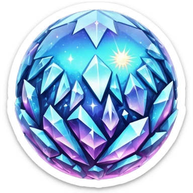 Crystal Planet – surface covered in glowing crystals sticker