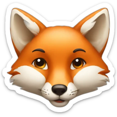 Fox face giving a kiss sticker
