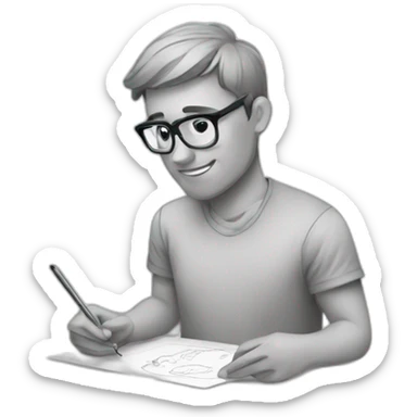 ux designer sketching a mobile app sticker