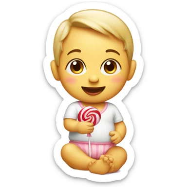 Baby with lollipop  sticker