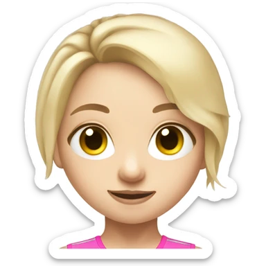 Smart gymnastics girl blonde white big eyes sticker