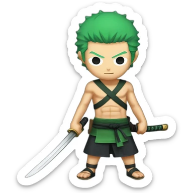 Roronoa zoro 3 sword sticker