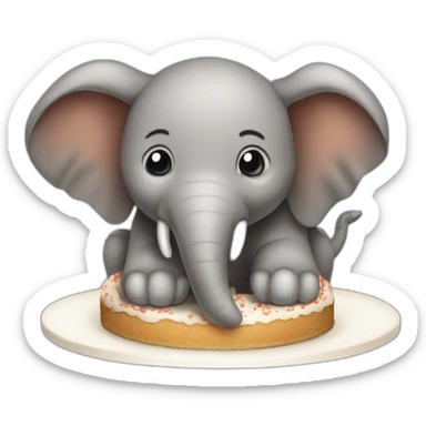 Éléphant renard gâteau  sticker