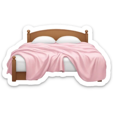 white bed with pink sheets aesthetic sticker