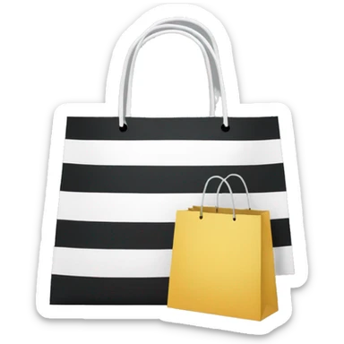 Shopping bags with black and white stripes sticker