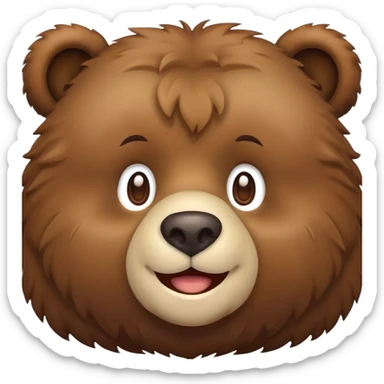 create a simple bear face emoji sticker