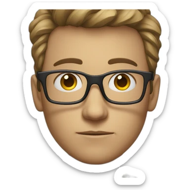 focused gaze and spectacles sticker