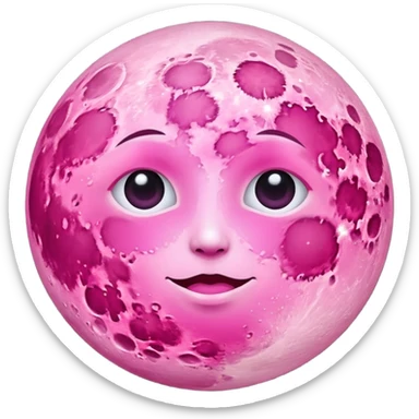 Pink moon sticker