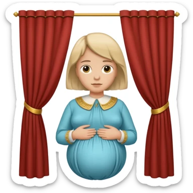 🫃 but with parted middle hair (curtains)  pregnant and in a roman collar  sticker