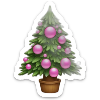 cristmas tree with pink small balls sticker