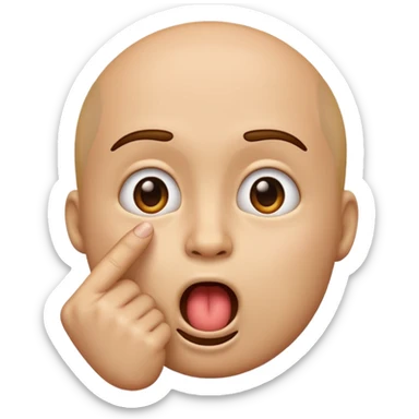 slay emoji, with a top of the finger in the mouth.  sticker