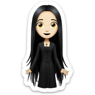 teen Morticia Addams,cute,with dreadlocks  sticker