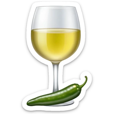 White wine with jalapeño sticker