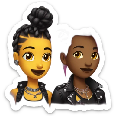 Punk girl and an antillais sticker