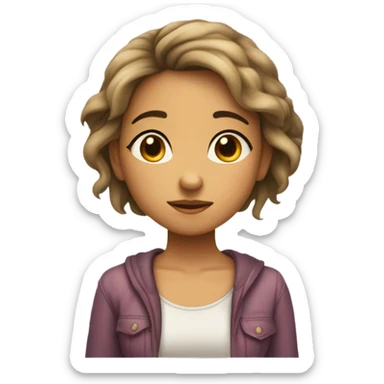 Embarrassed girl sticker