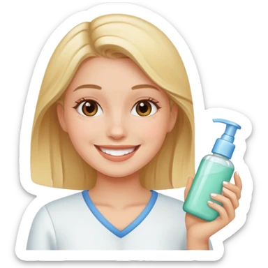 an emoji of a girl doing skincare sticker