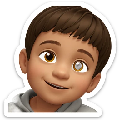 smiling boy with brown hair sticker