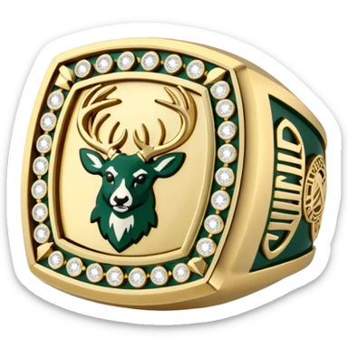 Milwaukee bucks championship ring facing front sticker
