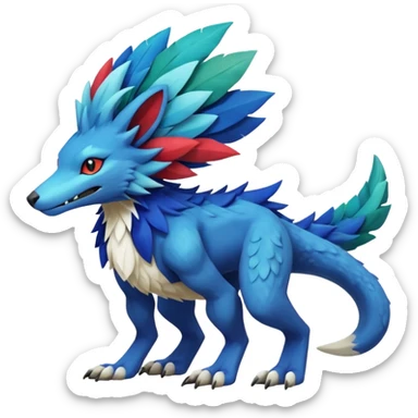  exotic Fakémon-Sergal-Pokémon-Vernid-creature, full body sticker