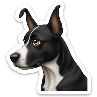 Black dog with pointed ears sticker