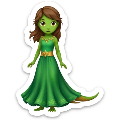 Lizard girl in dress sticker