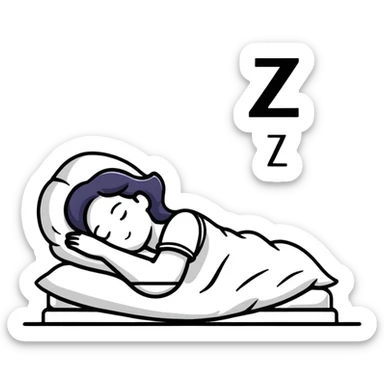 girl sleeping with Z symbols floating above her sticker