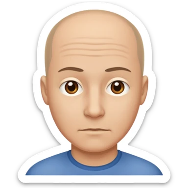 a stupid man with a very flat head sticker