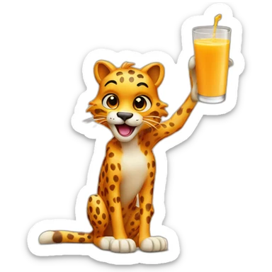 chester cheetah with orange milk sticker