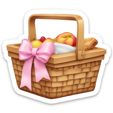 Picnic basket with light pink bows sticker
