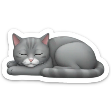 Grey cat sleeping sticker