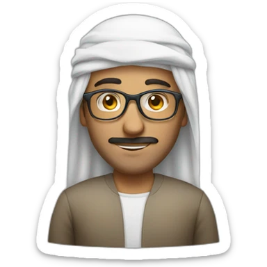 An Arab man wearing glasses sticker