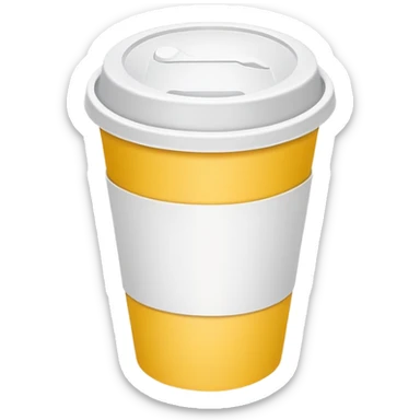yellow disposable cup sticker