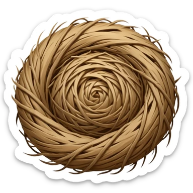 tumbleweed emoji rolling in the center of the frame. The tumbleweed has a round but irregular messy shape, made of thick branches sticker