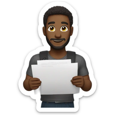 tenden who hold an signed contract in his arms sticker