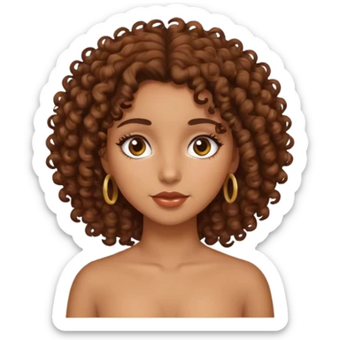 Brown curly haired Latina girl sticker