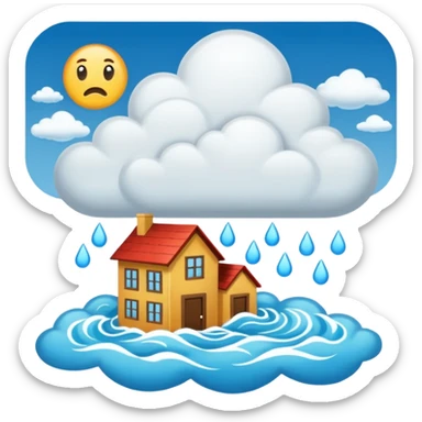 flood with wrong sign to clouds sticker